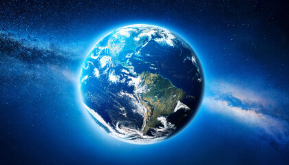 Obraz premium A Blue Planet Earth In The Sky