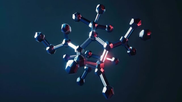 3D rendering of molecular structures for scientific study and pharmaceutical research.