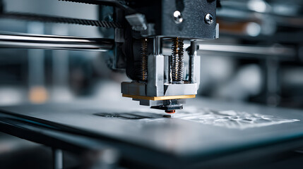 Close-up of a 3D Printer in Operation