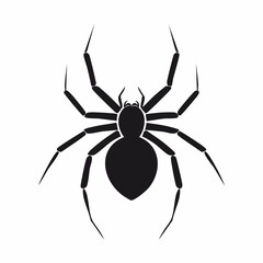 Spider Silhouette Vector — Black Creepy Insect Icon for Halloween and Decorative Design