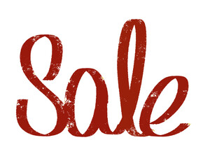 Sale typograph with red dry brush 