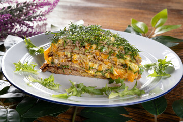 Liver Cake Ukrainian Cuisine Presentation Photo