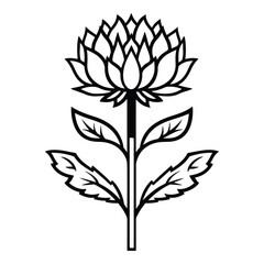 vector illustration of a burdock flower
