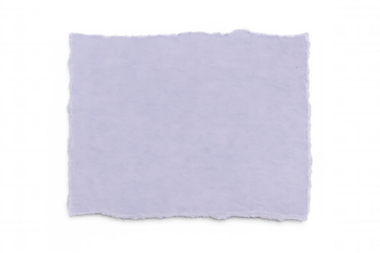 Purple textured paper sheet featuring ragged edges, positioned against transparent backdrop, serving minimalist design purpose