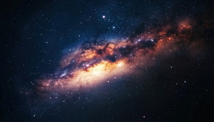 Fototapeta premium The Stunning Milky Way Galaxy Shines Brightly Across The Cosmos Under The Dark Sky