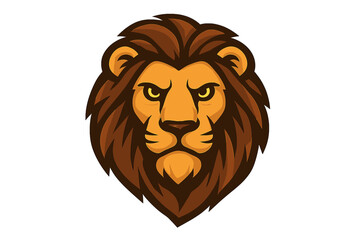 Obraz premium Lion head logo vector for esports mascot. Fierce predator face symbol of strength and power. King of the jungle graphic emblem design for sports or gaming team identity.