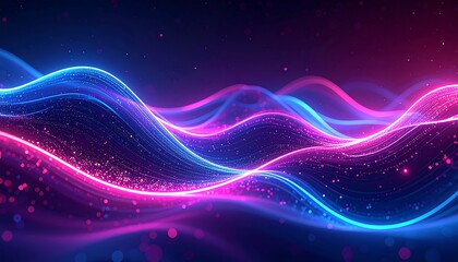 Abstract Neon Wave Background