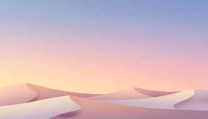 Minimalist Desert Sand Dunes at Sunset with Pastel Sky
