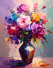 Vibrant bouquet of flowers in vase © kampung