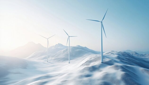 Wind Turbines Harnessing Renewable Energy On The Mountain: A Sustainable Solution For Clean Power Generation In Elevated Areas.