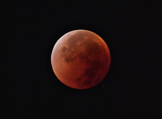 Tokyo, Japan - September 8, 2025: Total Lunar Eclipse observed in Tokyo, Japan in 2025 