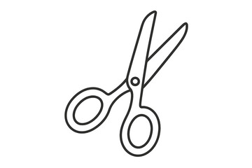 Scissors outline icon vector illustration, cutting tool symbol for graphic design, web apps, advertisements, craft projects, creative cards, simple cartoon style with transparent background