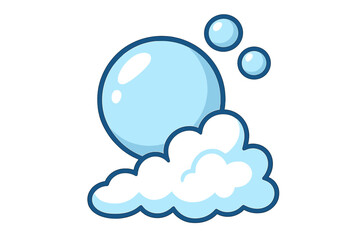 Bubble and foam vector icon, cartoon style illustration of soap bubbles and foam cluster, transparent background graphic for apps, design elements, concept symbol, set collection