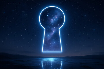 Neon Keyhole in the Stars