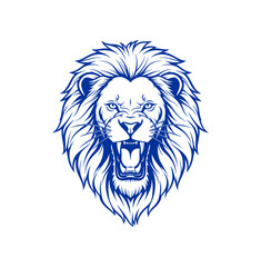 Obraz premium Roaring lion head symbol of power courage strength and leadership