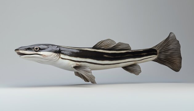 Distinctive Stripes Of The Snakehead Fish - A Fish Species Known For Its Unique Striped Markings Along Its Body, Making It Easily Identifiable.