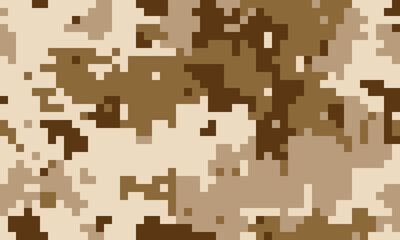 Abstract digital camouflage pattern in earthy tones.  Ideal for backgrounds, textiles, or militarythemed designs.