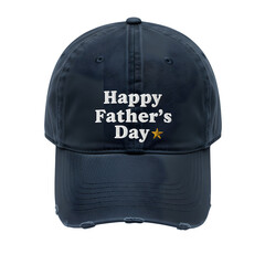 Top view of stylish hat with Happy Father's Day, perfect for celebration, greeting cards, and festive designs. Isolated on white or transparent background. PNG format.