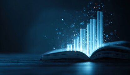 Open book with glowing bar graph (1)