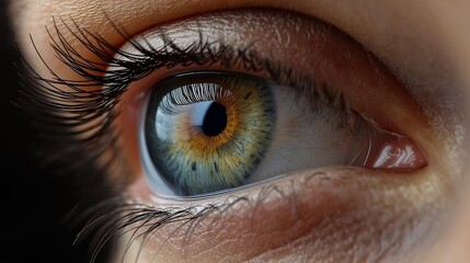 Close-Up of Colorful Human Eye with Sharp Iris Detail – Macro Photography