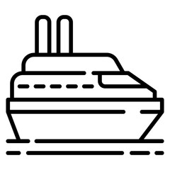 Cruise Ship Line Icon