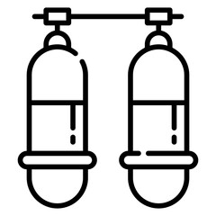 Divers Oxygen Tank Line Icon