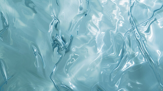 Abstract liquid flow with cool blue tones and light reflections