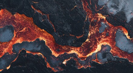 Molten rock flows, a textured abstract