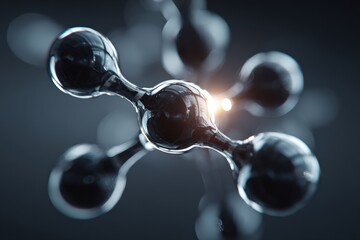 Close-up 3D molecular structure