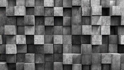 Abstract gray concrete block wall