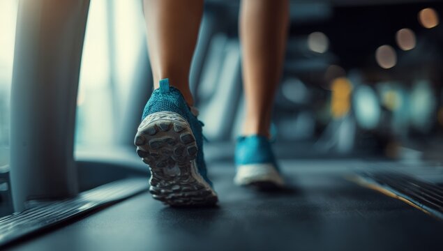 Person walking on a treadmill