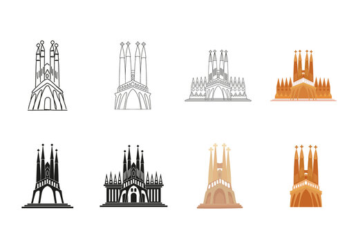 Black And White Basilica Holy Family Icons Set