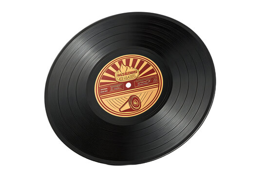 black vinyl record with retro label clip art preview