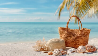 Beach accessories on sandy shore (4)