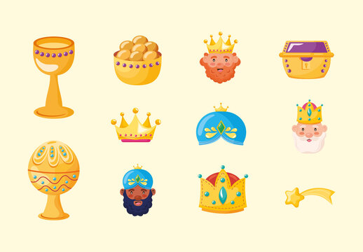 Colorful Ephifany Celebration Illustrations Set