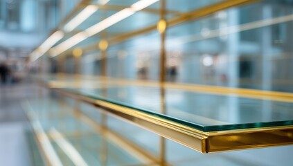 Modern gold display shelves