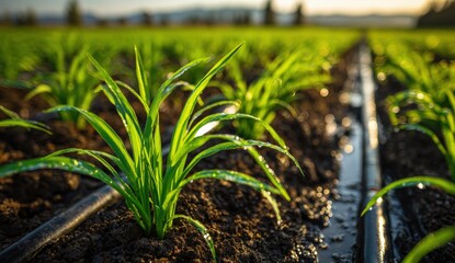 Close-up of young plants in a field