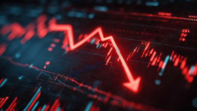 Stock market decline visualized