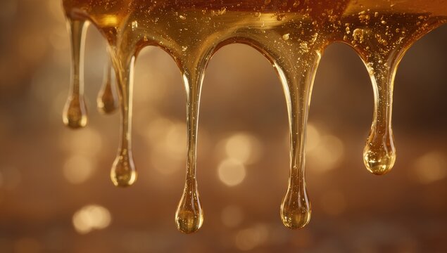 Honey dripping, close-up (2)