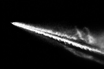 Abstract black and white dust explosion