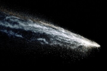 Comet's tail streaking across space