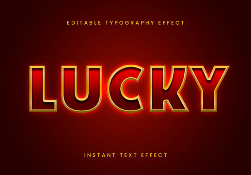 Red And Gold Casino Font Glossy Lucky Bold Text Effect