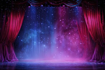 Stage illuminated by vibrant light