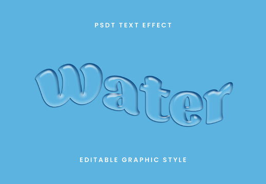 Light Blue Water Font Liquid Drop Text Effect
