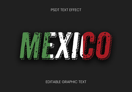 Colorful Mexico Font Mexican Flag Distressed Text Effect