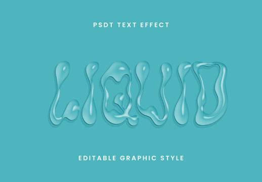 Light Blue Water Font Liquid Drip Fluid Text Effect
