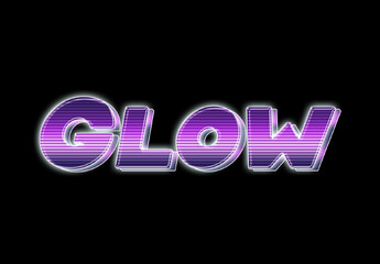 Purple Retro Neon Font Striped Gradient Text Effect