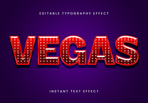 Red Casino Font Vegas Lights Retro Bold Text Effect