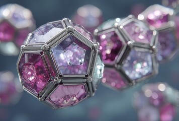 Geometric Jewels in Pink and Purple Hues