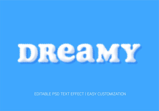 White Fluffy Cloud Font Dreamy Soft Text Effect